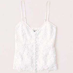 White lace peplum cami